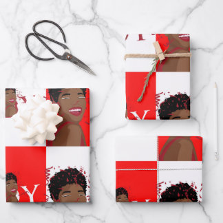 Rode Joy Confetti Wrapping Papier Platte Vellen