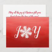 Rode Joy Sneeuwvlok Kerstkaart (Voorkant / Achterkant)