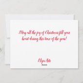 Rode Joy Sneeuwvlok Kerstkaart (Achterkant)