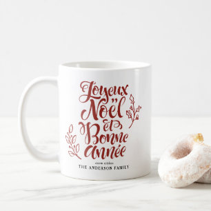 Rode Joyeux Noël en Bonne Année Kalligrafie Koffiemok