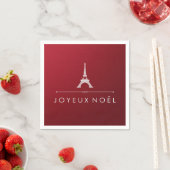 Rode Joyeux Noel Franse Kerst en Eiffeltoren Servetten (Insitu)