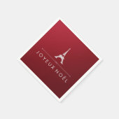 Rode Joyeux Noel Franse Kerst en Eiffeltoren Servetten (Hoek)