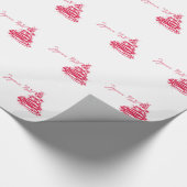 Rode Joyeux Noël met Kerstboom Cadeaupapier (Hoek)