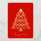 Rode Joyoux Noel Foto Kerst Kaart (Voorkant)