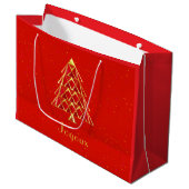 Rode Joyoux Noel Gift Bag Groot Cadeauzakje (Voorkant Gekanteld)