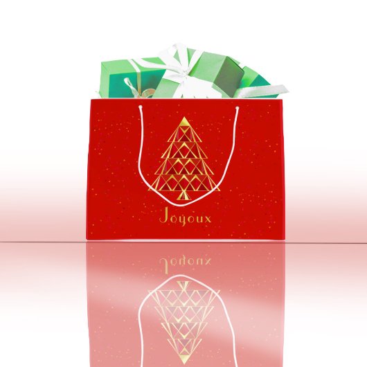 Rode Joyoux Noel Gift Bag Groot Cadeauzakje