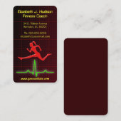 Rode Jumping Vrouw Fitness Coach Personal Trainer Visitekaartje (Voorkant / Achterkant)