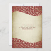 rode jurk damask gouden tiara Quinceañera Kaart (Achterkant)