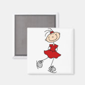 Rode Jurk Figuur Skater Tshirts en geschenken Magneet (Voorkant / Achterkant)