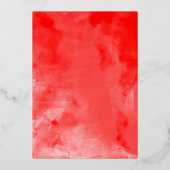 Rode jurk Quinceanera Folie Uitnodiging (Achterkant)