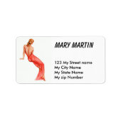 Rode Jurk Retro Etiket (Voorkant)