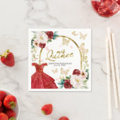 Rode jurk vlinder quinceanera servetten (Insitu)