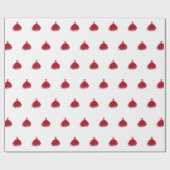 Rode jurk witte verjaardagsmeisje cadeaupapier (Vlak)