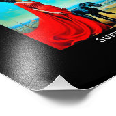 Rode Jurk Zwart Hond Art Bewegingen Foto Afdruk (Hoek)