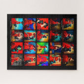 Rode Jurk Zwart Hond Art Bewegingen Legpuzzel (Horizontaal)