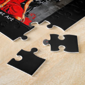 Rode Jurk Zwart Hond Art Bewegingen Legpuzzel (Zijkant)
