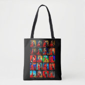Rode Jurk Zwart Hond Art Bewegingen Tote Bag (Voorkant)