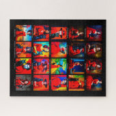 Rode Jurk Zwart Kat Kunst Bewegingen Legpuzzel (Horizontaal)
