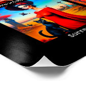 Rode Jurk Zwart Kat Kunst Bewegingen Perfect Poster (Hoek)