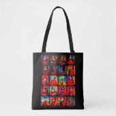 Rode Jurk Zwart Kat Kunst Bewegingen Tote Bag (Voorkant)