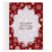 Rode jute, sneeuwvlokken, herten tafelnummer Kaart (Binnen (Rechts))