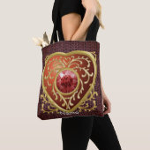 Rode Juweel Hart fee canvas tas (Dichtbij)