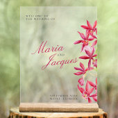 Rode juweel orchidee bloemenbruiloft waterverf acryl bord