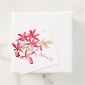 Rode juweel orchidee waterverf bruiloft bedankt bedankjes labels (In situ)