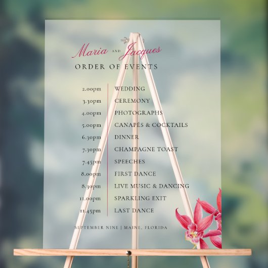 Rode juweel orchidee waterverf volgorde van evenem acryl bord (Neutraal)