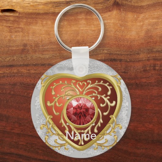Rode Juwelen Fee Hart sleutelhanger  (Voorkant)