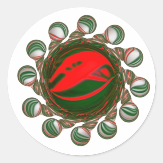 Rode Juwelen Ronde Sticker (Voorkant)