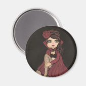 Rode Kaap Quantum Cutie Meisje Magnet (Voorkant / Achterkant)