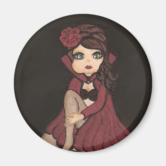 Rode Kaap Quantum Cutie Meisje Magnet (Voorkant)