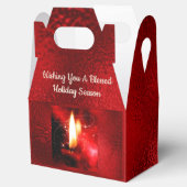 Rode kaars, Folie gouden 'zegelbare feestdag' Bedankdoosjes (Geopend)