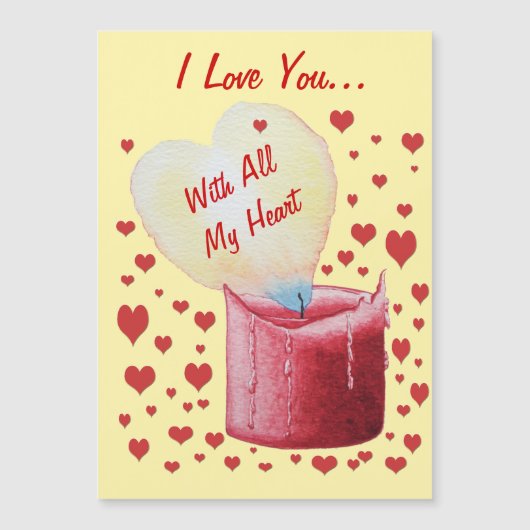 rode kaars met hartvormige vlam romantisch (Voorkant)