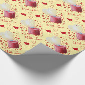 rode kaars met hartvormige vlam romantisch cadeaupapier (Hoek)