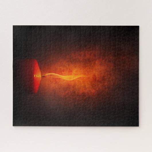 Rode kaars met wapenlicht legpuzzel (Horizontaal)