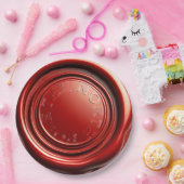 Rode kaars waszegel ijs helder "De Noordpool"  Papieren Bordje (Feest)