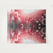Rode Kaarsen Decoratie Kerst Achtergrond Wandkleed (Voorkant (horizontaal))