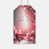 Rode Kaarsen Decoratie Kerst Cadeau Label Cadeaulabel (Achterkant)