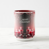 Rode kaarsen decoratieve kerst feest mok (Midden)