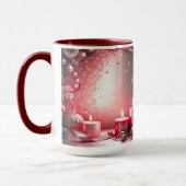 Rode kaarsen decoratieve kerst feest mok (Links)