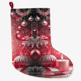 Rode kaarsen decoratieve kerst vakantie kous grote kerstsok