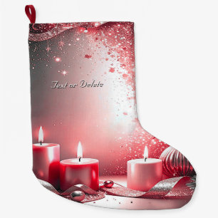 Rode kaarsen decoratieve kerst vakantie kous grote kerstsok