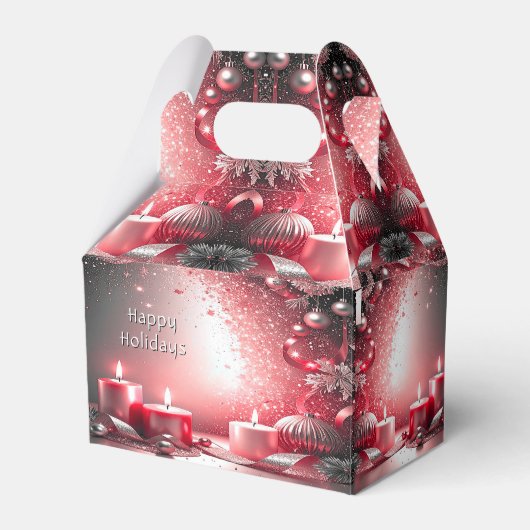Rode kaarsen decoratieve kerstcadeau doos bedankdoosjes (Voorkant Zijde)