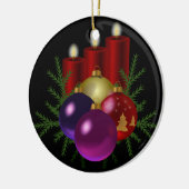 Rode kaarsen keramisch ornament (Links)