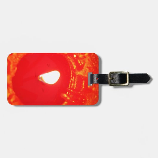 Rode kaarslicht, vlam, kaars, kerstliefde bagagelabel (Voorkant horizontaal)