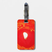 Rode kaarslicht, vlam, kaars, kerstliefde bagagelabel (Achterkant verticaal)