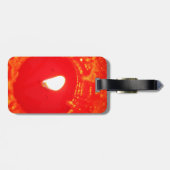 Rode kaarslicht, vlam, kaars, kerstliefde bagagelabel (Achterkant horizontaal)