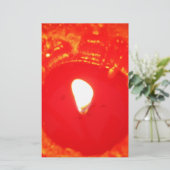 Rode kaarslicht, vlam, kaars, kerstliefde briefpapier (Staand voorkant)
